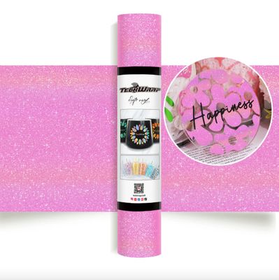Colorful Glitter Adhesive Vinyl - Pink