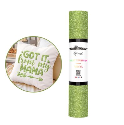 Glitter Puff Heat Transfer Vinyl - Lime Green