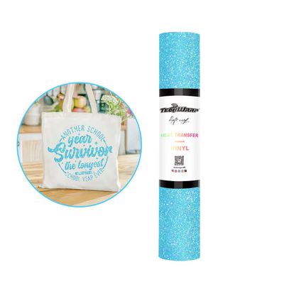 Fancy Glitter Heat Transfer Vinyl - Elsa Blue