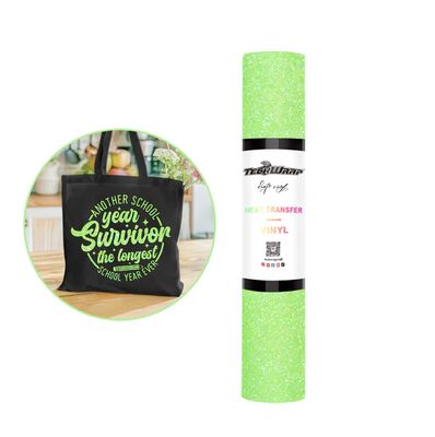 Fancy Glitter Heat Transfer Vinyl - Neon Green