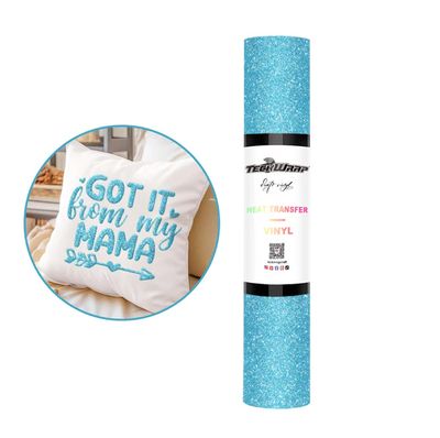 Glitter Puff Heat Transfer Vinyl - Romantic Blue