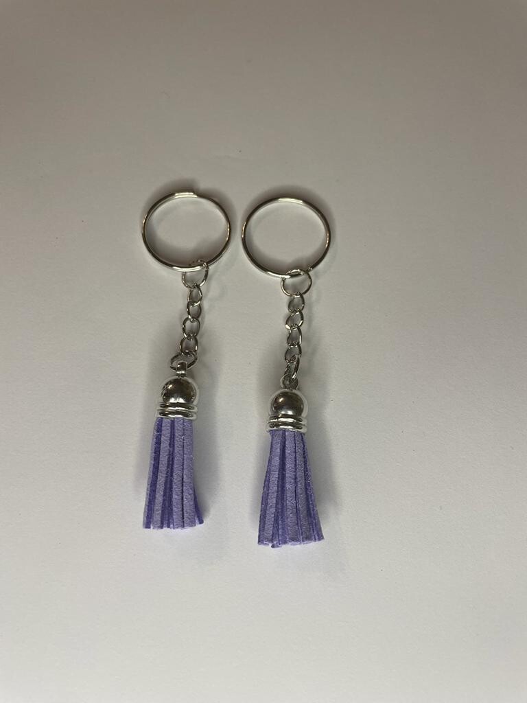 Silver Key Chain &amp; Tassel - Thistle (Short Tassel)