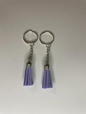 Silver Key Chain &amp; Tassel - Thistle (Short Tassel)