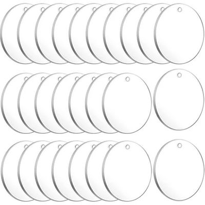 Clear Round Acrylic - 50mm x 3mm - Pack of 50