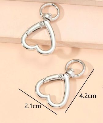 Silver Heart Clasp Keychain - Single Piece