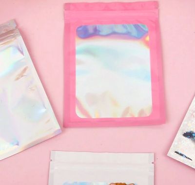 Pink Holographic Packaging - Pack of 10