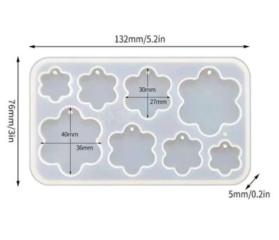 1 Piece - 8 Grid Flower Silicone Mould