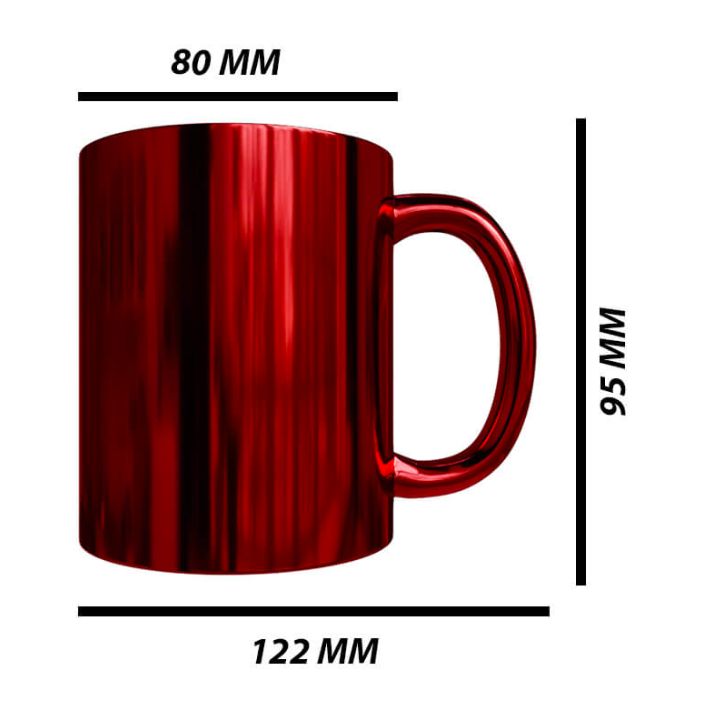 Plated Sublimation Mug, Colour: Red