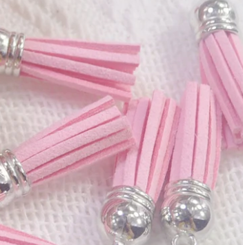 Silver Cap Tassel  - Light Pink (Short Tassel)