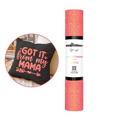 Glitter Puff Heat Transfer Vinyl - Neon Peach
