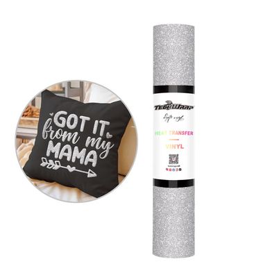 Glitter Puff Heat Transfer Vinyl - Silver