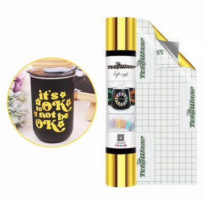 Bubble Free Mirror Chrome Adhesive Vinyl - Gold