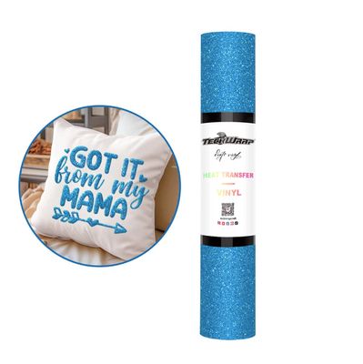 Glitter Puff Heat Transfer Vinyl - Picton Blue