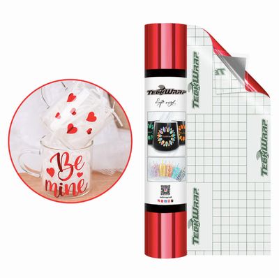 Bubble Free Mirror Chrome Adhesive Vinyl - Red