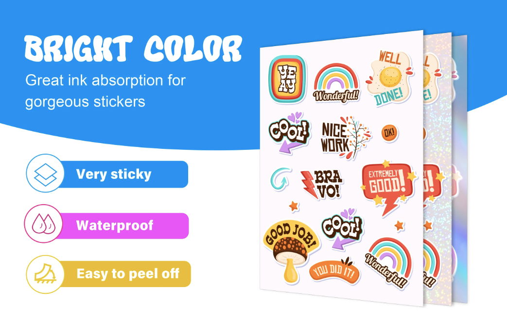 Inkjet Printable Sticker Vinyl - Matte White