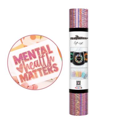 Holographic Starlight Adhesive Craft Vinyl - Rose Gold