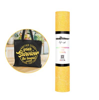 Fancy Glitter Heat Transfer Vinyl - Neon Yellow