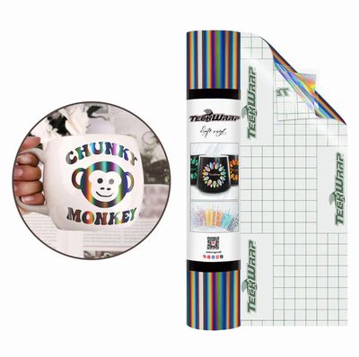 Bubble Free Holographic Rainbow Adhesive Vinyl - Dark Grey