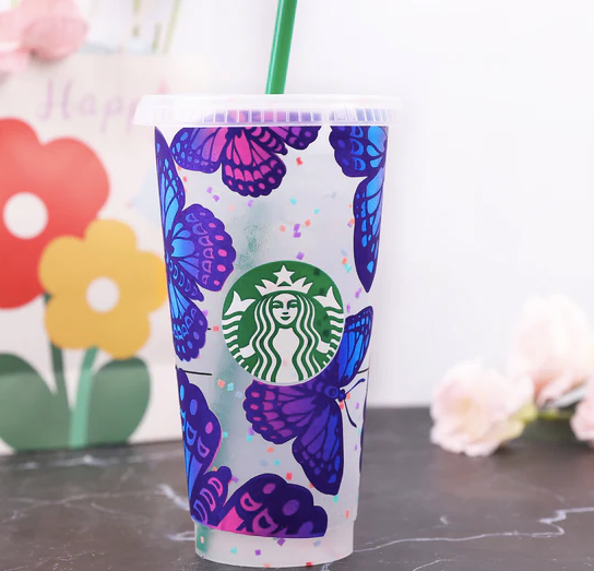 Rainbow Stripes Adhesive Vinyl - Starry Blue