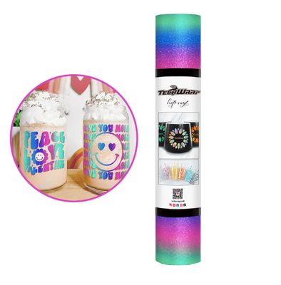 Rainbow Stripes Adhesive Vinyl - Starry Blue