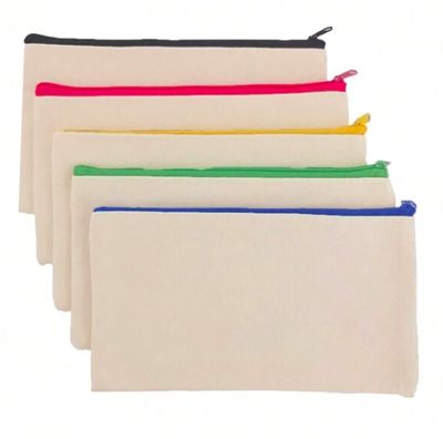 Canvas Pencil / Make Up Bag Blanks - Black