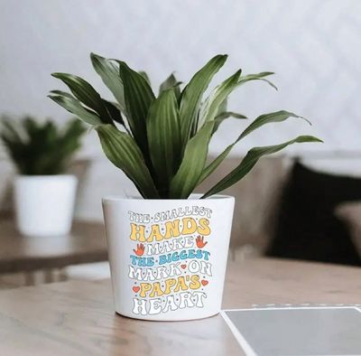 Dad Sticker: Papa's Heart - Blue &amp; Yellow