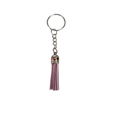 Silver Key Chain &amp; Tassel - Lavender (Short Tassel)