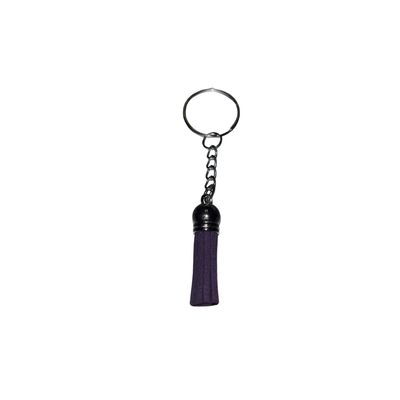 Silver Key Chain &amp; Tassel - Grape (Short Tassel)