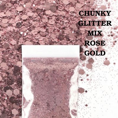 Chunky Glitter Mix 10g - Rose Gold