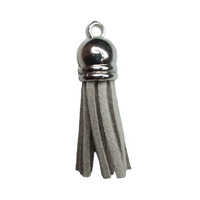 Silver Cap Tassel - Dark Grey (Short Tassel)