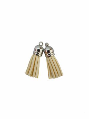 Silver Cap Tassel - Cream (Short Tassel)
