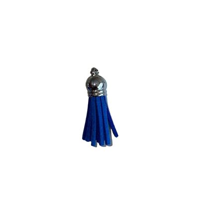 Silver Cap Tassel - Bright Dark Blue (Short Tassel)