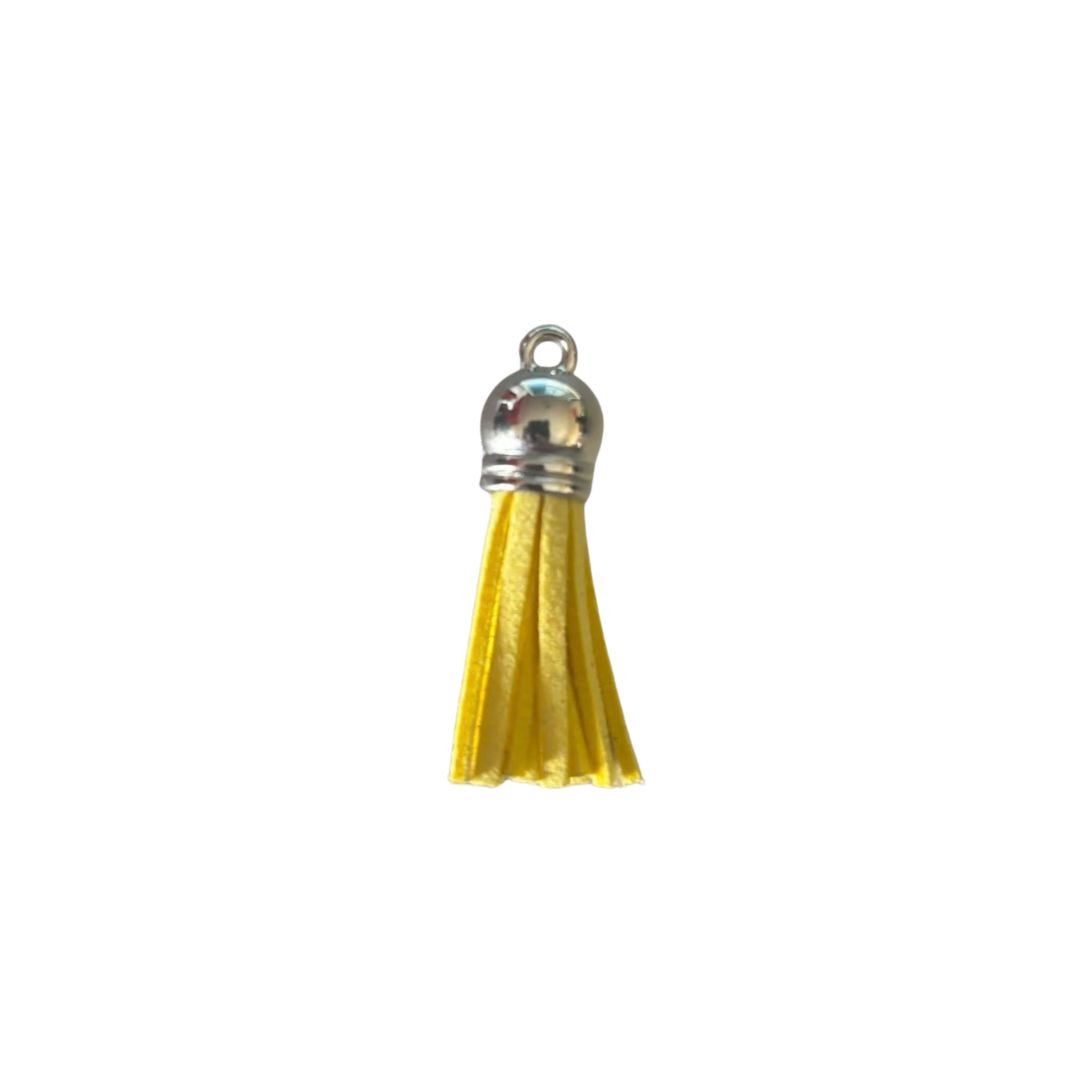 Silver Cap Tassel  - Yellow  (Short Tassel)