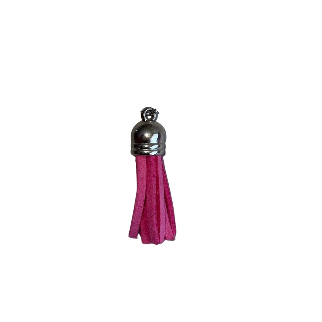 Silver Cap Tassel  - Electric Pink  (Short Tassel)