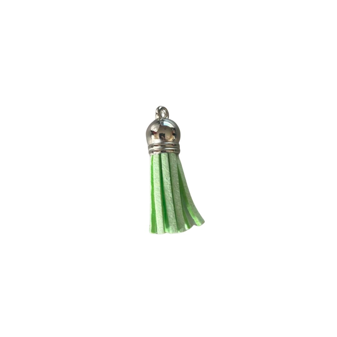 Silver Cap Tassel  - Pastel Green (Short Tassel)