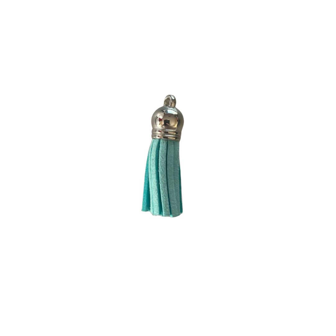 Silver Cap Tassel  - Light Blue (Short Tassel)