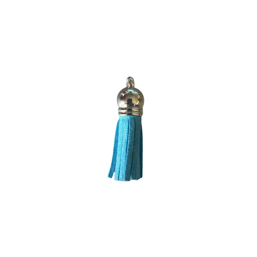Silver Cap Tassel  - Blue  (Short Tassel)