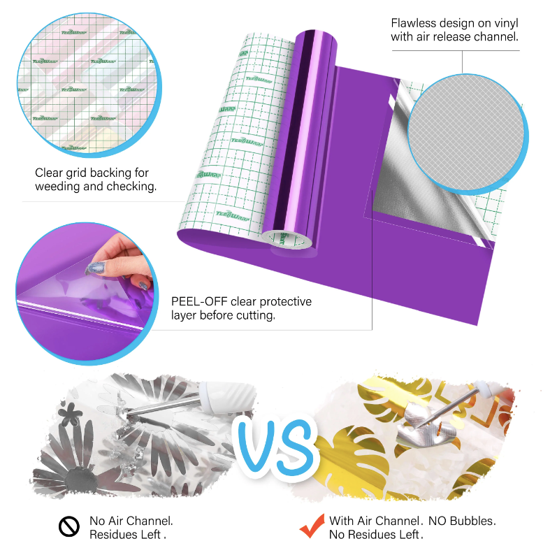 Bubble Free Mirror Chrome Adhesive Vinyl - Teal