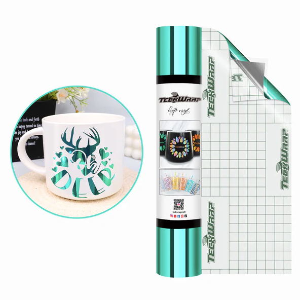 Bubble Free Mirror Chrome Adhesive Vinyl - Teal