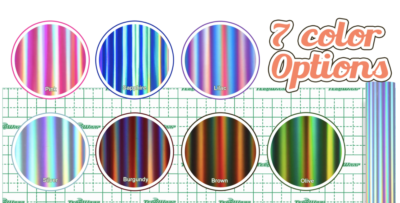 Bubble Free Holographic Rainbow Adhesive Vinyl - Black