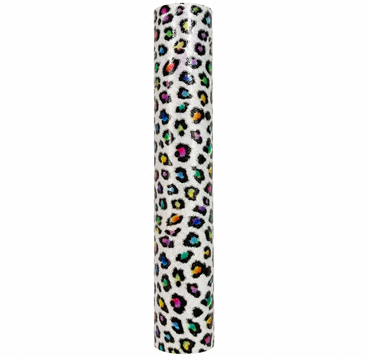 Glitter Brush Adhesive Vinyl - Rainbow Leopard