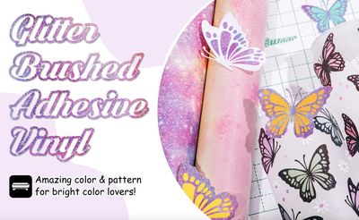 Glitter Brush Adhesive Vinyl - Silver Leopard