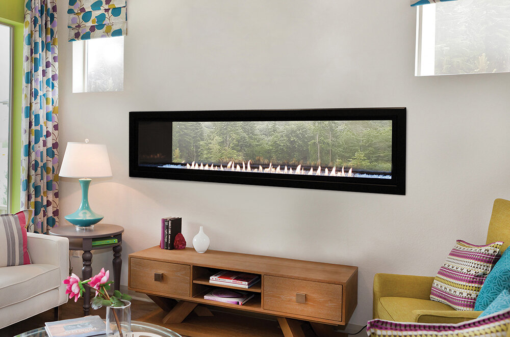 Boulevard Vent-Free Fireplace, Linear See-Through 60