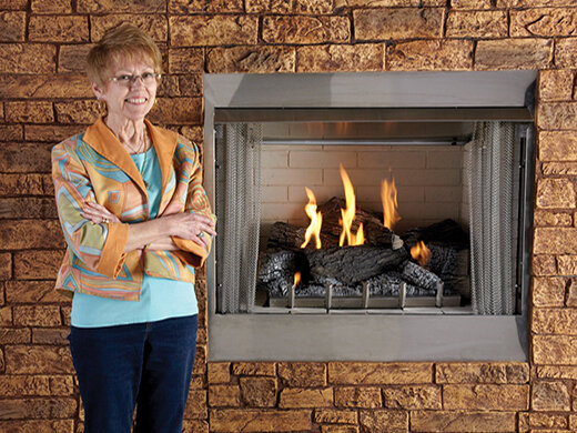 Carol Rose Coastal Collection Outdoor Fireplace, Premium 36