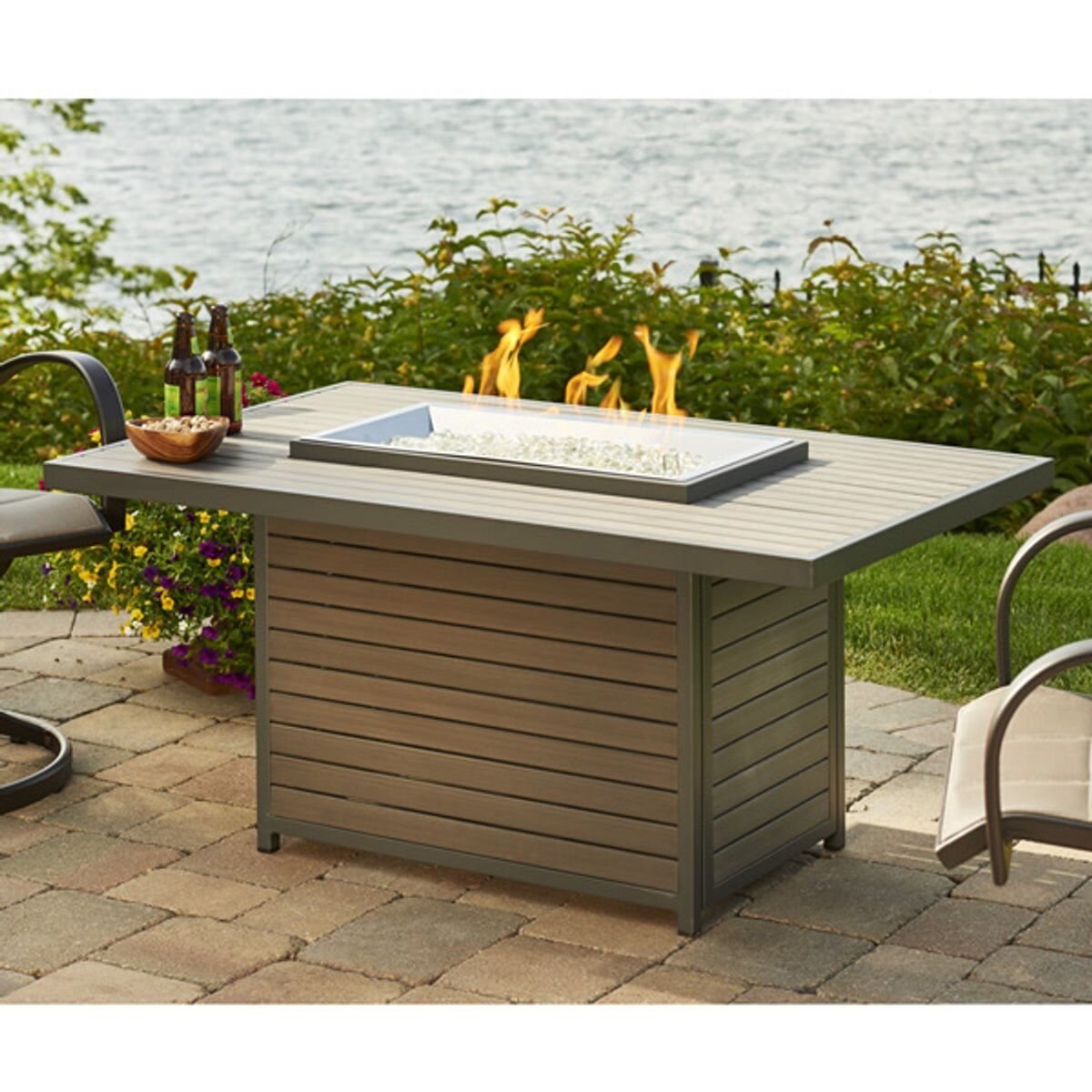 Brooks Rectangular Gas Fire Pit Table