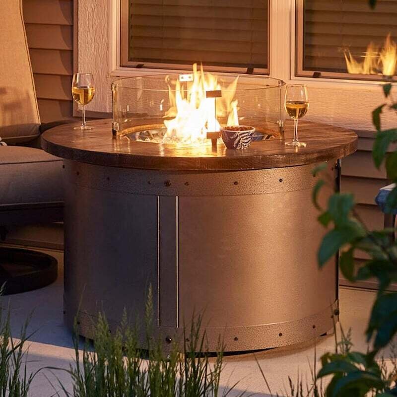 Edison Round Gas Fire Pit Table