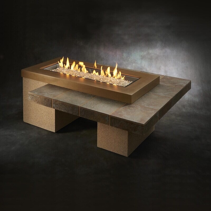 Brown Uptown Linear Gas Fire Pit Table