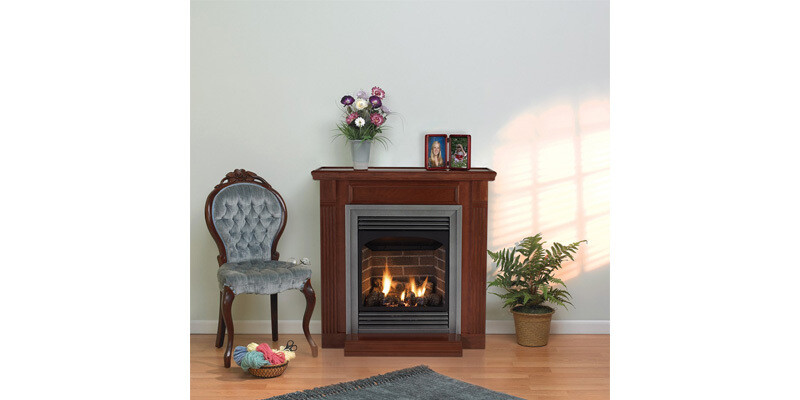 Lincoln Vent-Free Fireplace with Slope Glaze Burner, Premium 24