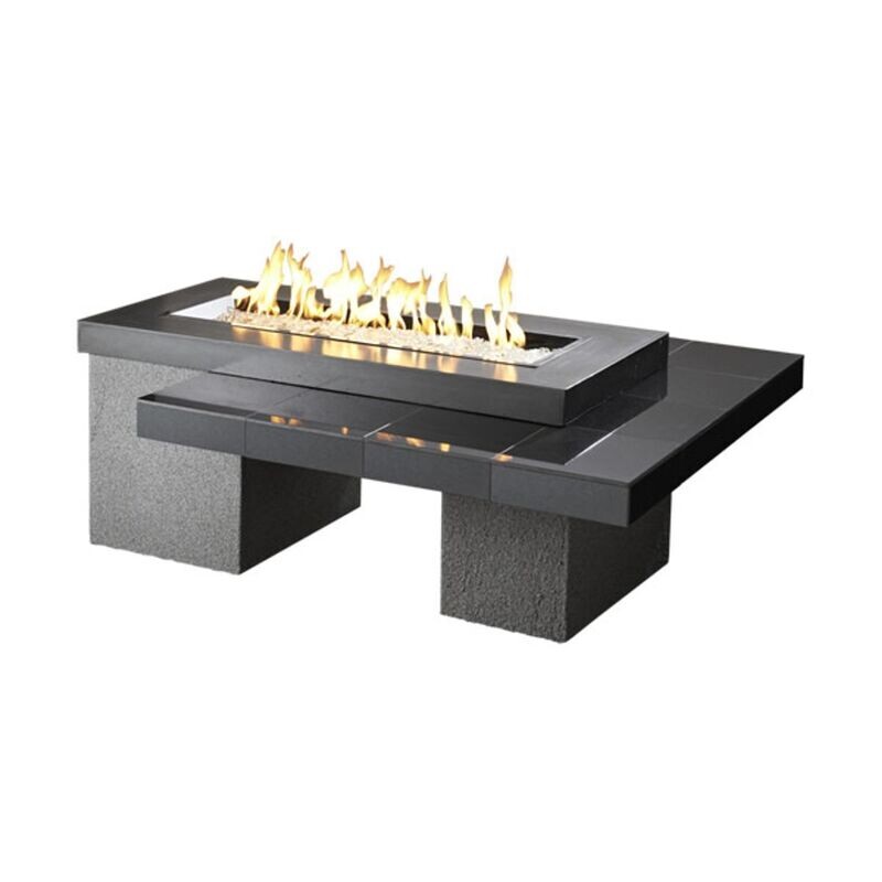 Black Uptown Linear Gas Fire Pit Table