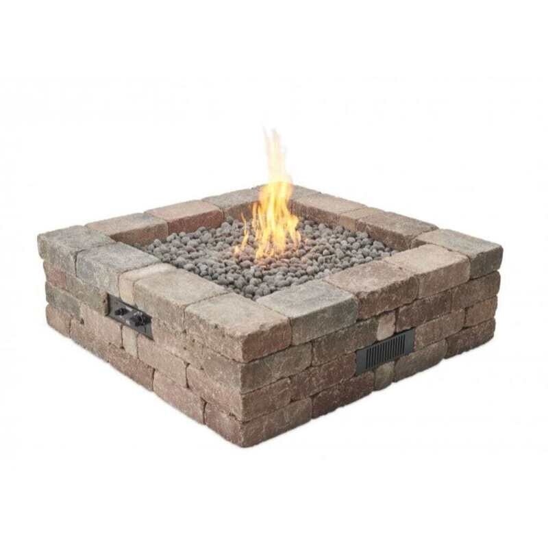 Bronson Block Square Gas Fire Pit Kit